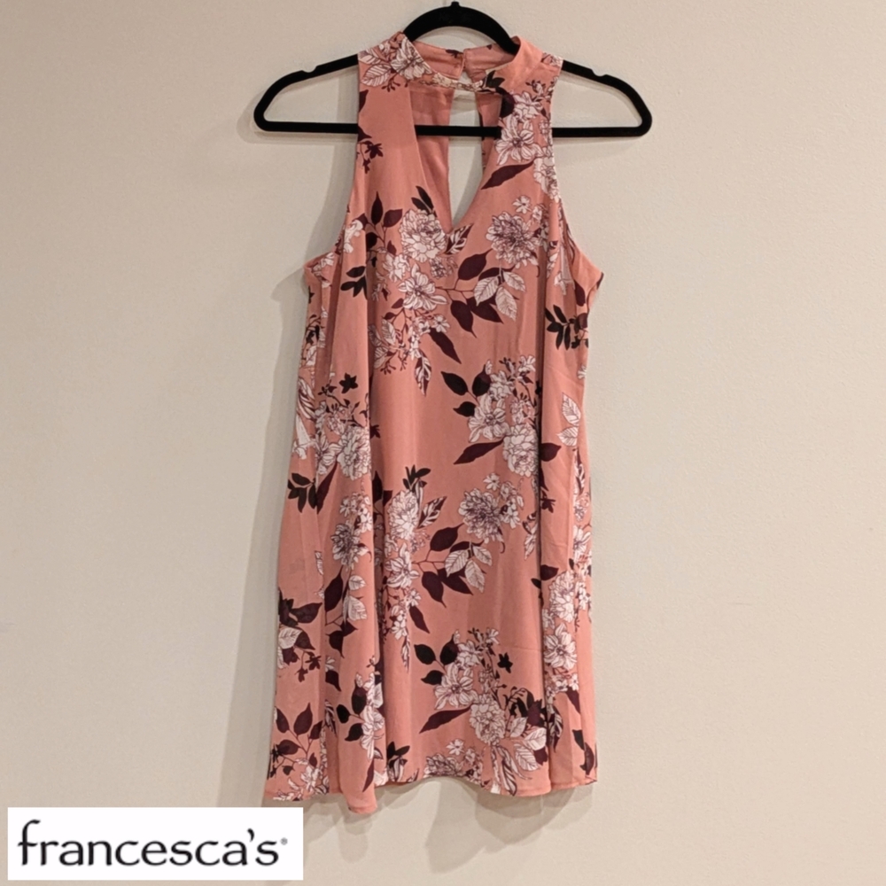 Miami by Francesca's Collections  Pink  Floral Halter Sundress XS